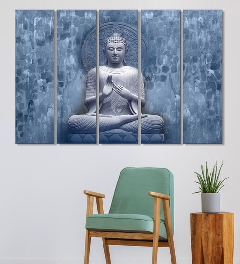 Buy Meditating Buddha Yellow MDF Art Panel Set of 5 at 3% OFF by ...