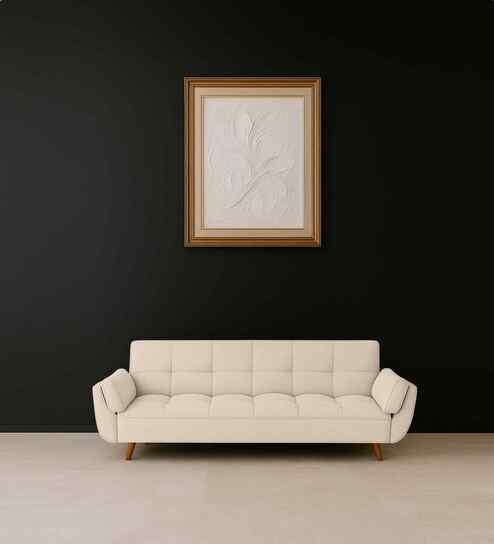 Melano Fabric Convertible Sofa Cum Bed In Jute Woom Beige Colour