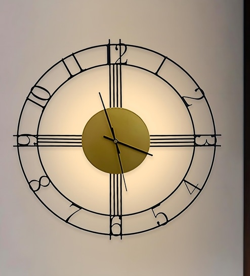 Melinck LED Wall Clock Modern Decorative Wall Clock with 3 Light Modes (Warm, Natural & Cool) | Premium Marble Resin Finish for Bedroom & Living Room | 1Year Warranty