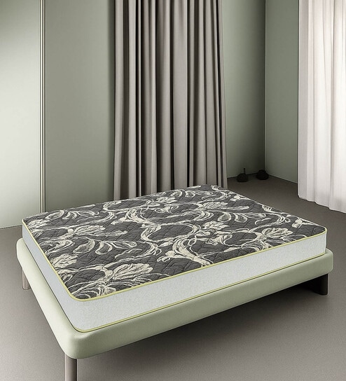 MEMOLATEX Visco Pro Memory Foam with Bamboo Charcoal fabric LATEX FOAM 6 Inches Single Size Mattress in Grey Colour