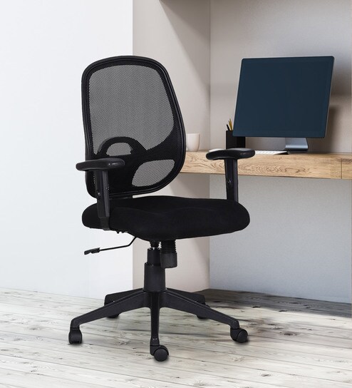 Decatur Ergonomic Chair In Black Colour By Vj Interior