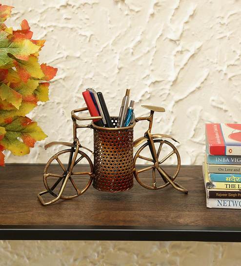 Cycle Copper Metal Pen Holder