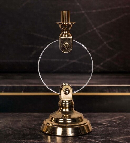 Metal Aura Alight Golden Candle Stand