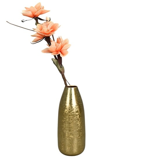 Gold Metal Flower Vases Set of 1