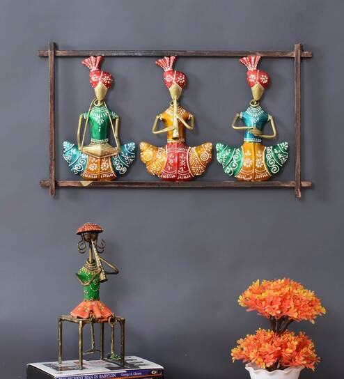 Metal Handpainted Decorative Sardar Mini Frame In Multicolor By DESERT ART