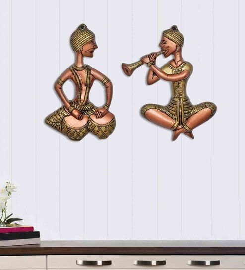 Iron Musician Wall Art In Gold