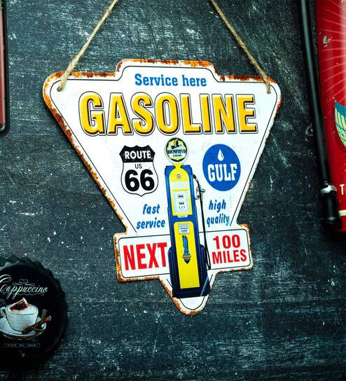 Gasoline route66 Metal Plate
