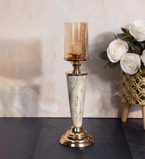 Metal Urban Candle Holders Golden Candle Stand