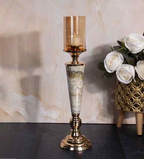 Metal Urban Candle Holders Golden Candle Stand