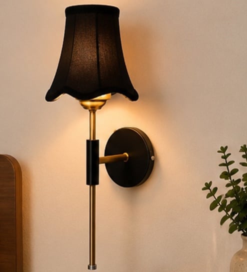 new era Metal Wall Light with Black Cotton Shade for Hotel & Bedroom-picture-37