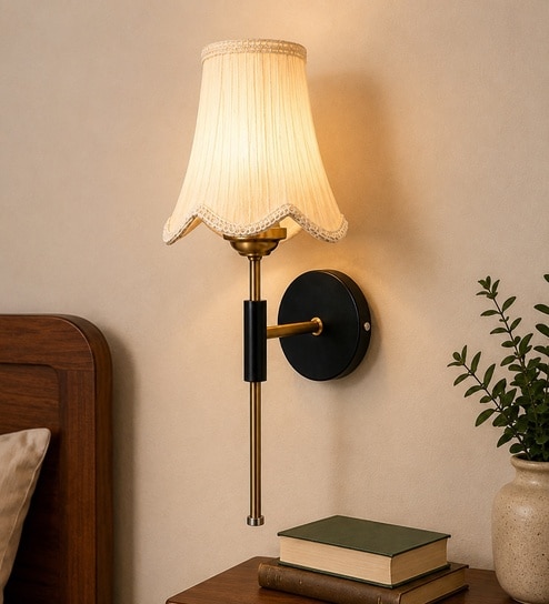 new era Metal Wall Light with Off-White Cotton Shade for Modern Home Lighting-picture-22