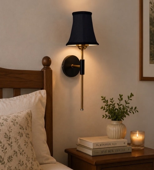 new era Metal Wall Mounted Lamp with Black Cotton Shade & Office-picture-41