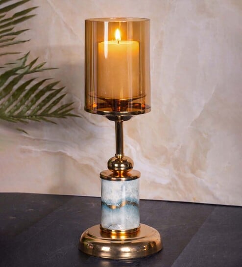 Metal Whimsical Light French Gold Candle Stand