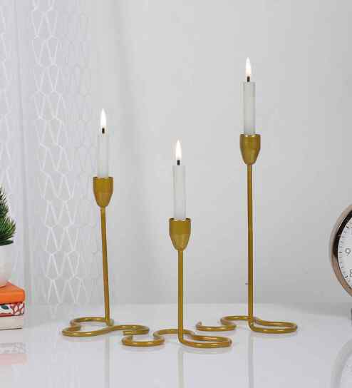 Metal Wired Candle Stand Set of 3
