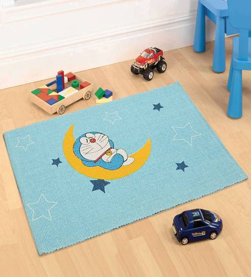 Buy Metallic Cotton 28 X 20 Inch Doraemon Rug By Saral Home Online