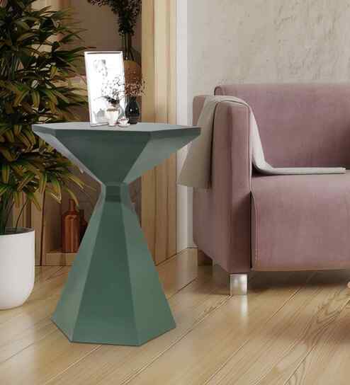 Elysian Elegant Wooden Side Table In Green Finish