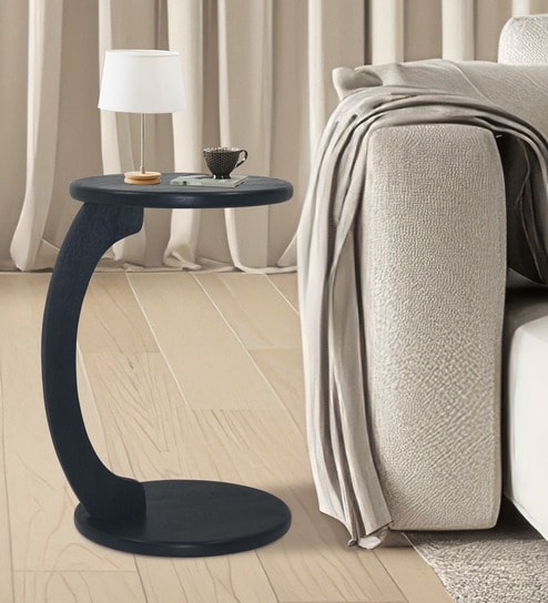 Terra Mango Wood Laptop Table In Black Finish