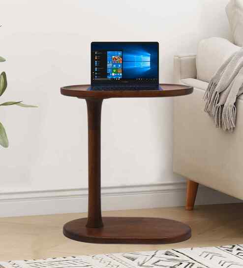 Majesta Mango Wood Portable Laptop Table In Brown Finish
