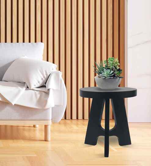 Vero Mango Wood Seating Stool In Black