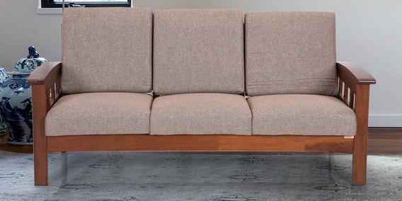 Buy Sydney Three Seater Sofa In Brown Finish By Royaloak Online