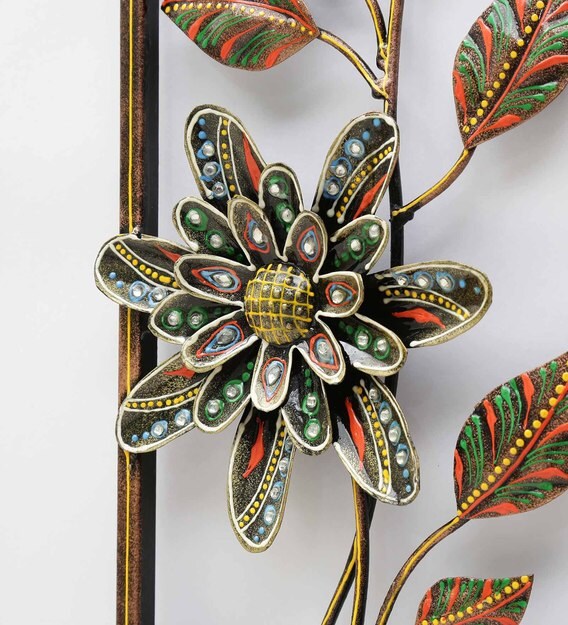 Buy Metal Flower Frame In Multicolour Wall Art By Padmavati Art
