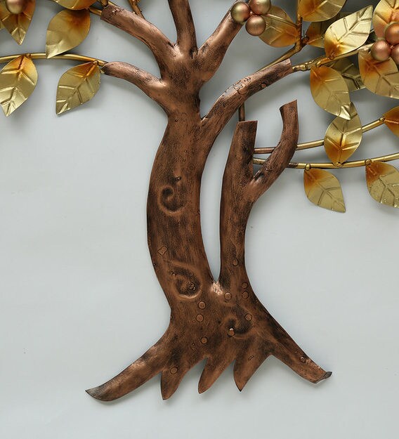 Buy Metal Antique Tree In Golden Wall Art By Malik Design Online