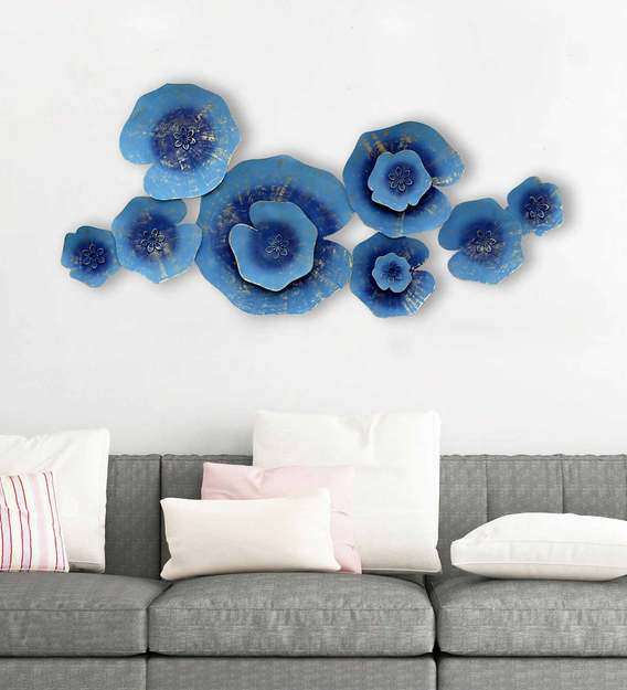Buy Metal Wall Art In Blue By Craftter Online Abstract Metal Art