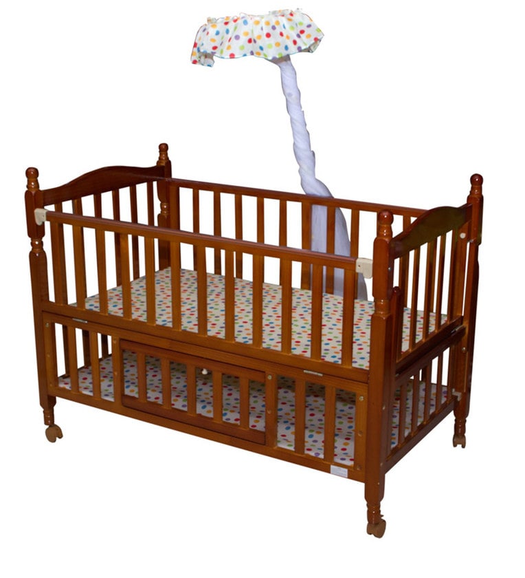 Buy Wooden Baby crib in Brown by Mee Mee Online Cribs