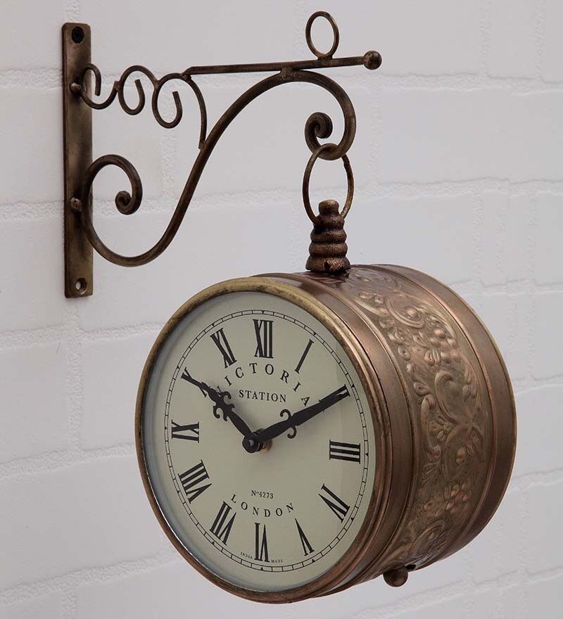 Buy Medieval India Brown Metal Antique Victoria Station Double Side
