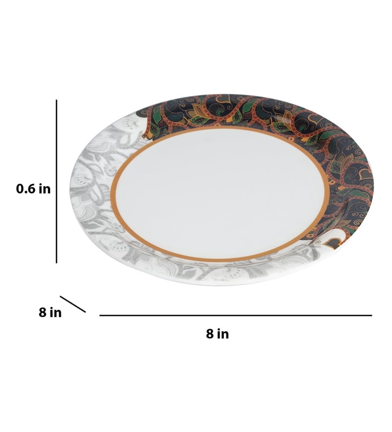 Buy Melamine Dual Glazed Quarter Plates Set Of 6 By Market 99 Online