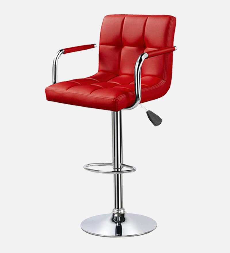 Buy Melbourne Full Back Bar Stool In Red Colour By Redefine Online