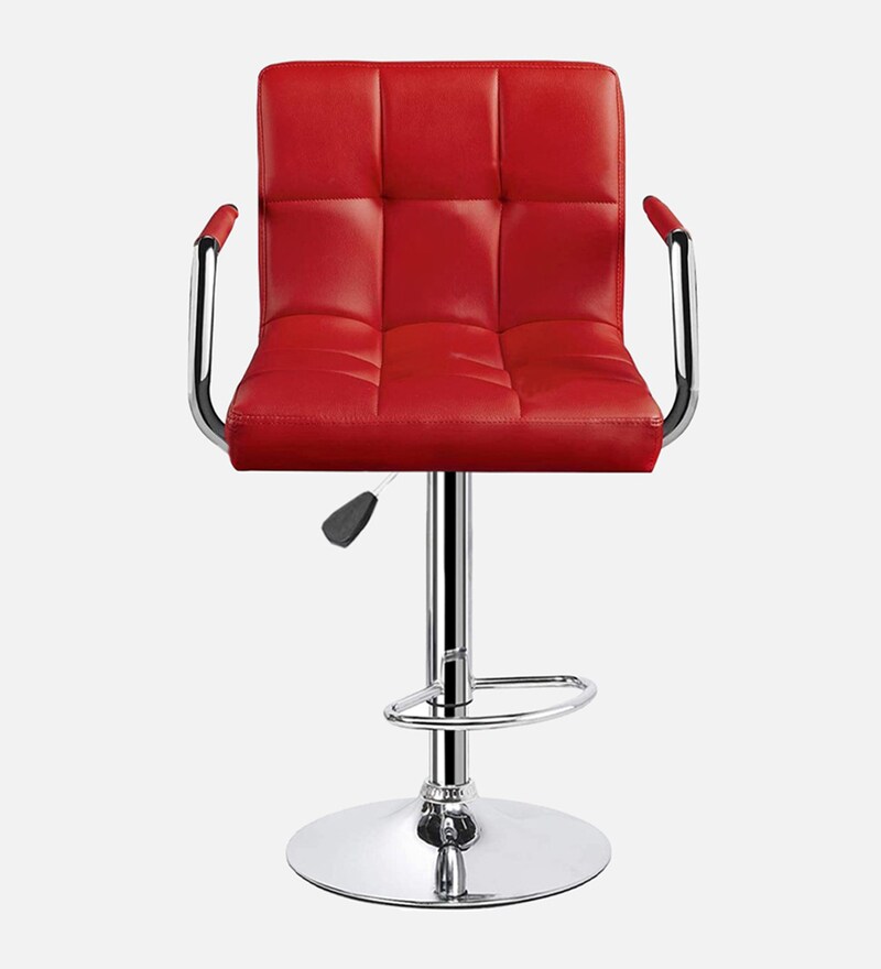 Buy Melbourne Full Back Bar Stool In Red Colour By Redefine Online