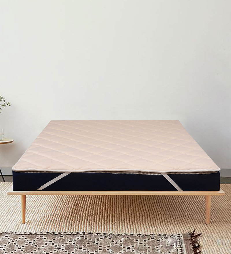 Buy Dreamer (78x60) Memory Foam Queen Size Mattress Topper in Cream