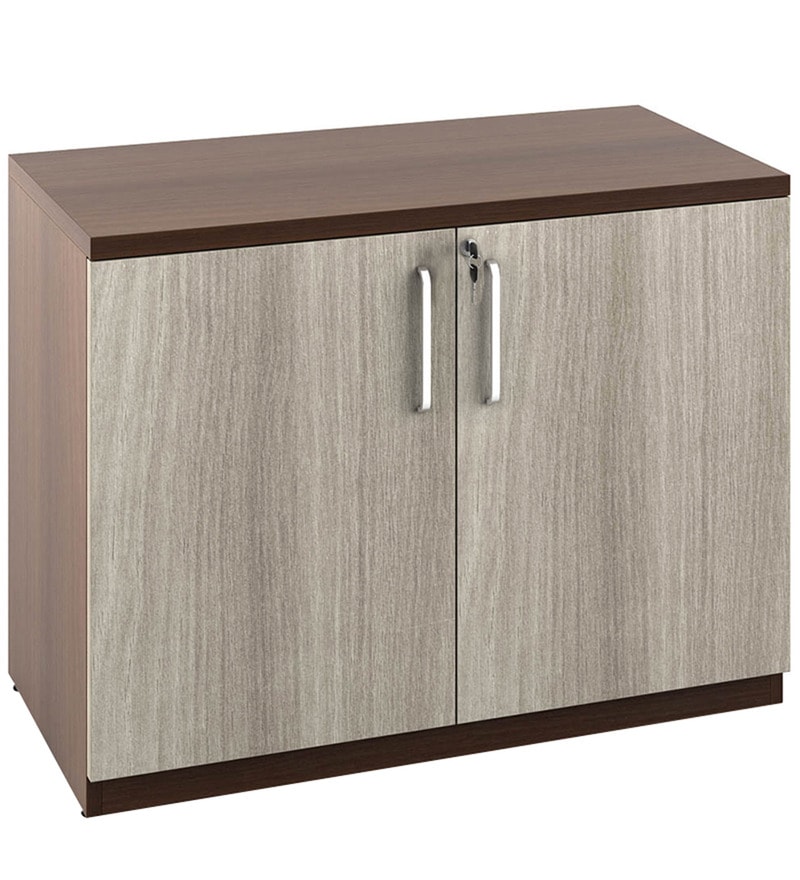 Buy Merit Low Height Storage Cabinet In Brown Colour By Spacewood Online File Cabinets File Cabinets Furniture Pepperfry Product