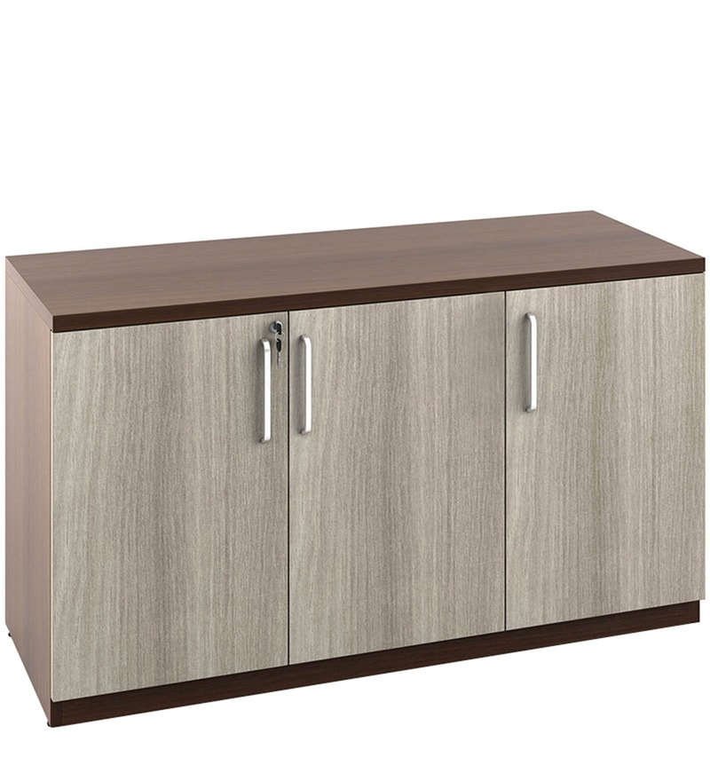 Buy Merit Low Height Storage Cabinet With Three Doors In Brown