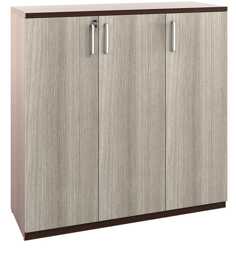 Buy Merit Mid Height Storage with Three Doors in Brown Colour