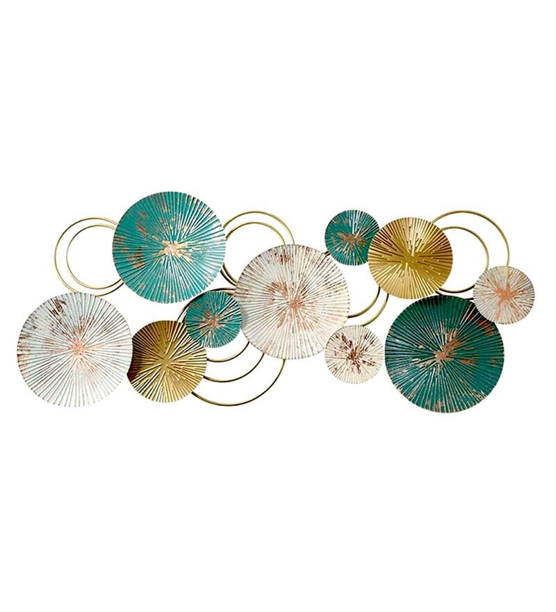 Buy Metal Abstract Wall Art In Multicolour by Moh Decors Online