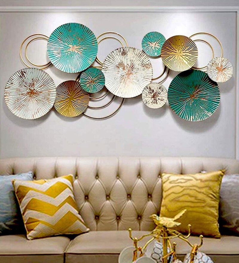 Buy Metal Abstract Wall Art In Multicolour by Moh Decors Online ...