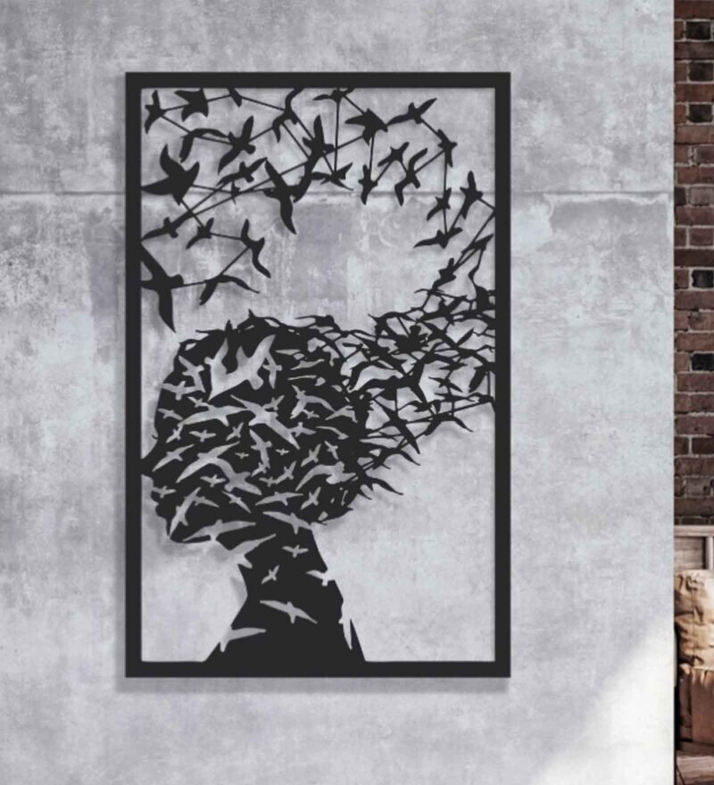 Buy Metal Artistic Flights of Bird Wall Art by Silver Stencils Online