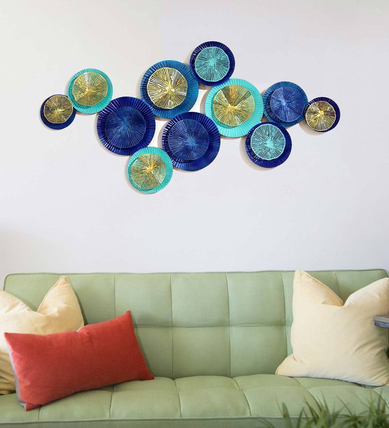 Buy Iron Abstract Wall Art In Blue By Craftter Online - Abstract Metal ...