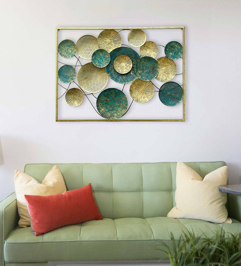 Buy Iron Abstract Wall Art In Green By Craftter Online Abstract Metal