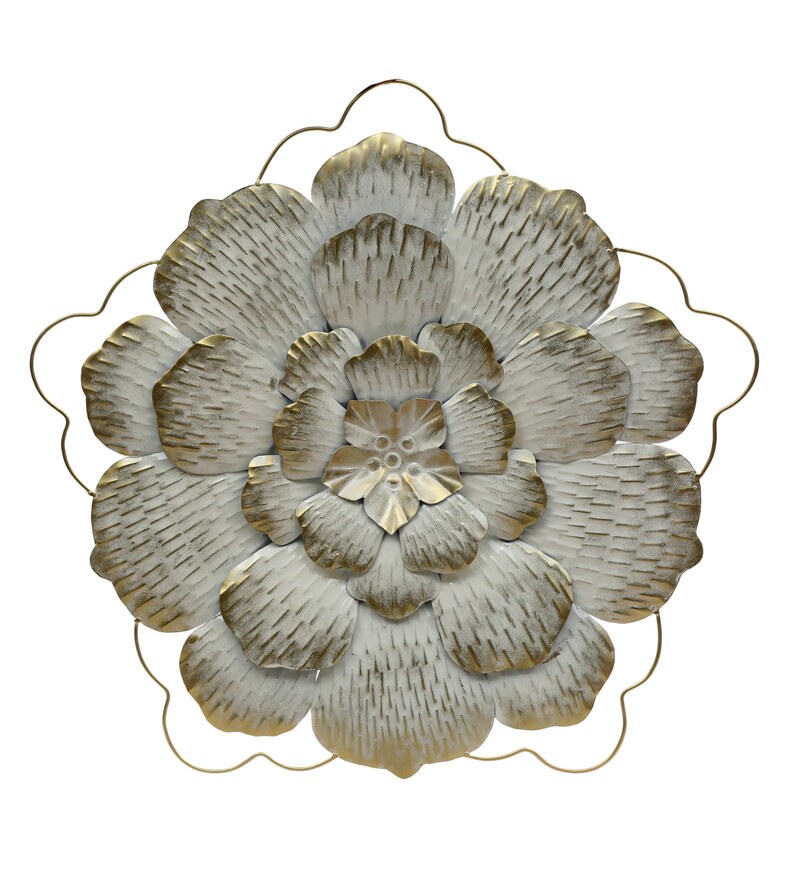 Buy Metallic White Iron Wall Decor by Vedas Online Abstract Metal Art