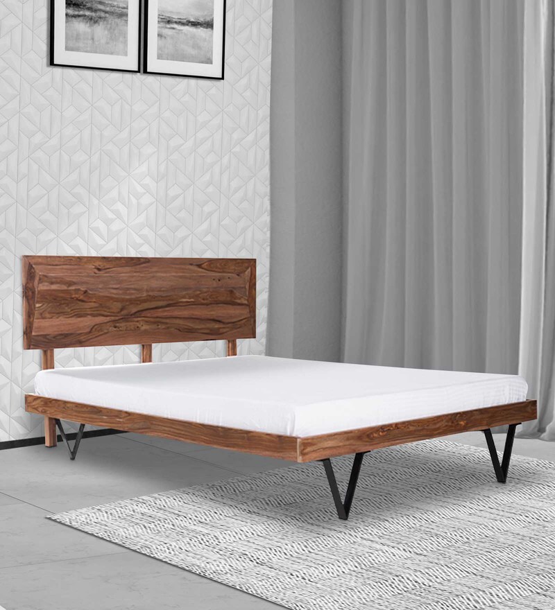 Buy Metric Queen Size Bed In Natural Finish By Orange Tree Online Mid