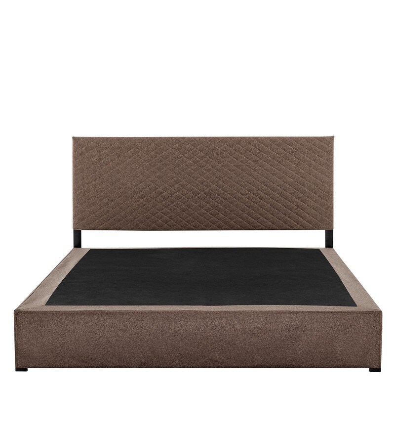 Buy Metro Fabric Upholstered King Size Bed in Brown Colour Online