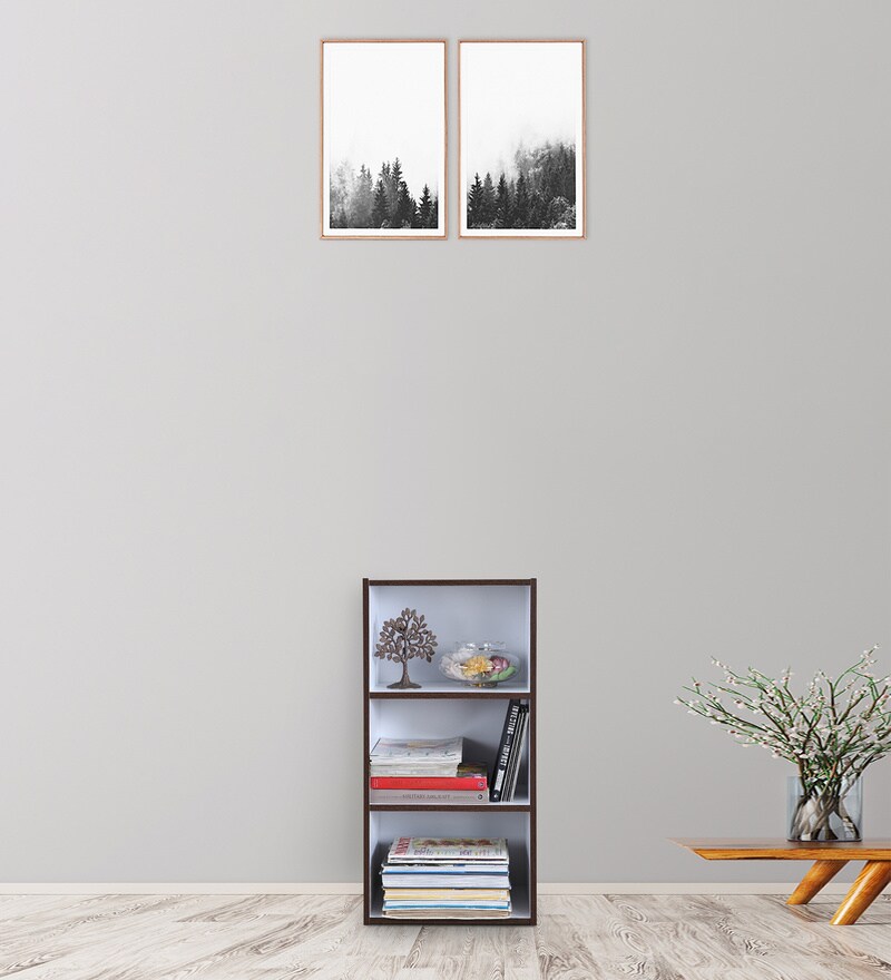 Buy Mezzola 3 Tier Bookshelf in Wenge & White Colour By HomeTown Online