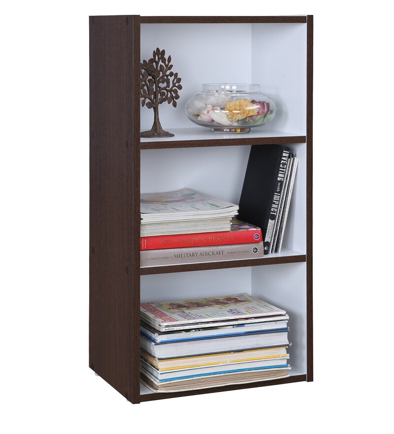 Buy Mezzola 3 Tier Bookshelf in Wenge & White Colour By HomeTown Online
