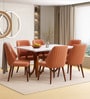 Meadowbrook Marble Top 6 Seater Dining Set In Textured White Color