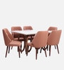 Meadowbrook Marble Top 6 Seater Dining Set In Textured White Color