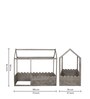 Ash Grey Collection Solid Wood Kids Bed in Grey Colour Smoothed Picket Fence