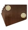 Brown Synthetic Leather Abstract Placemats Set of 6